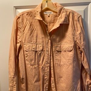 Distressed button up